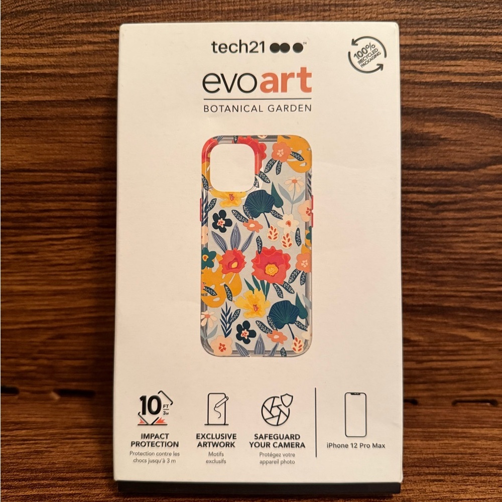 Tech21 Evo Art Botanical Garden iPhone 12 Pro Max Case - Blue and Orange - NIB